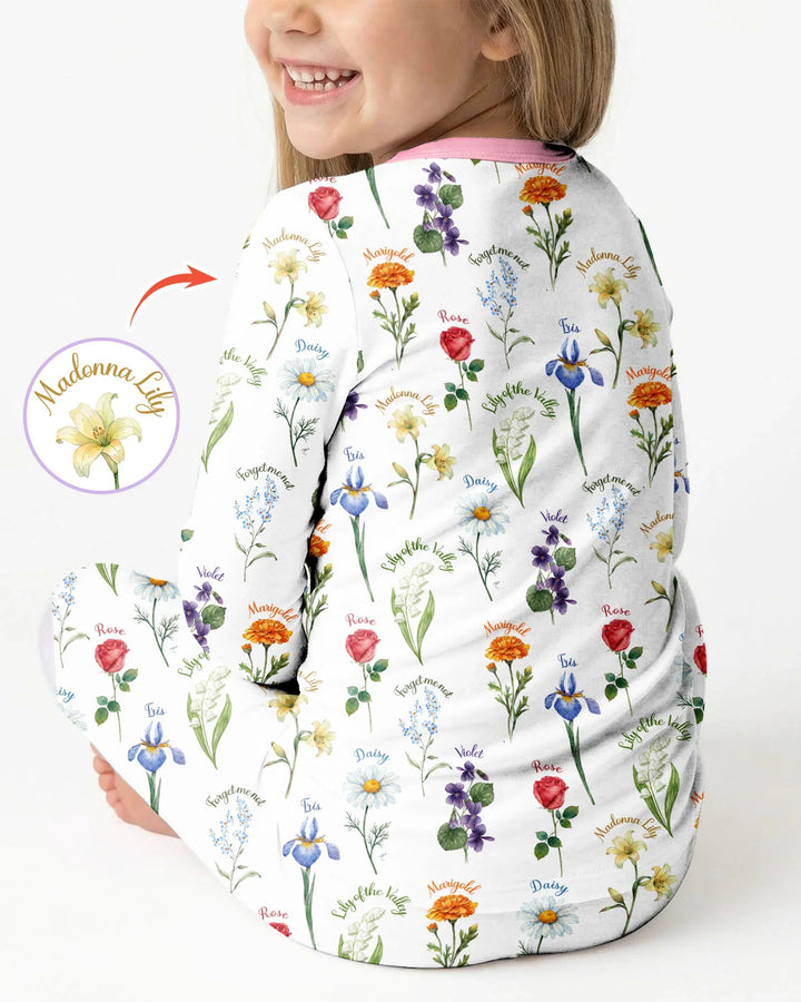Zweiteiliges Langarm-Pyjama-Set mit Sommerfrüchten