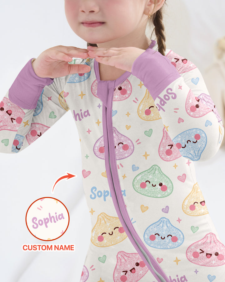 Cute Pastel Dumpling Kawaii Food Bamboo Convertible Zippy