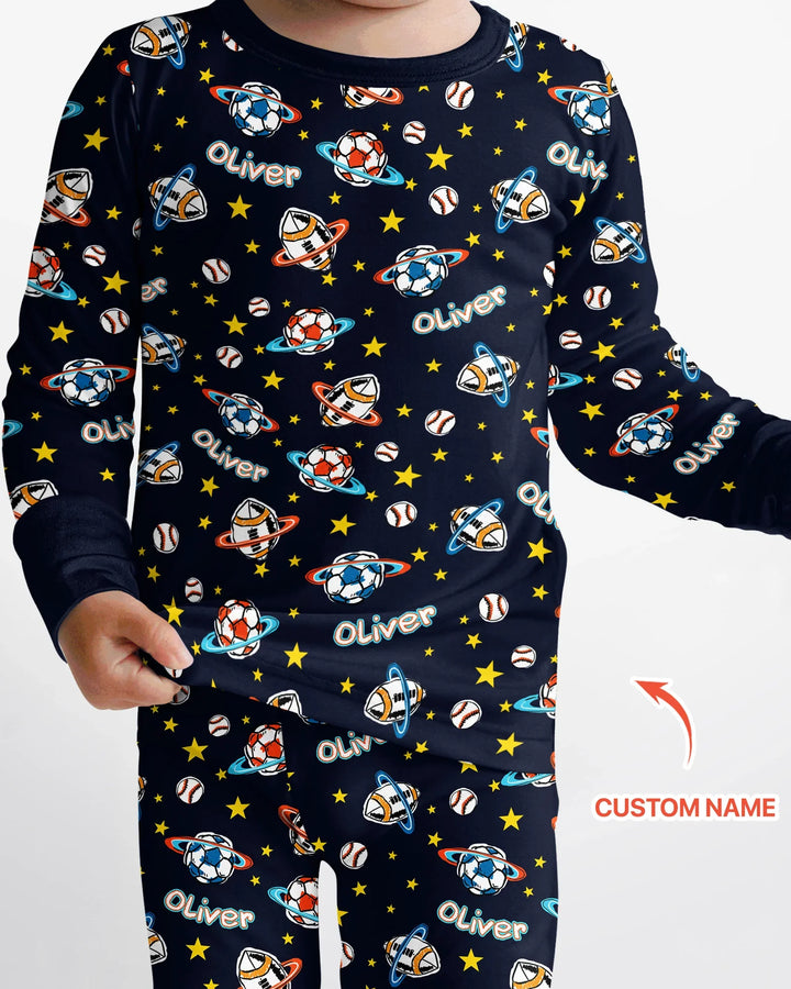 Zweiteiliges Langarm-Pyjama-Set mit Sommerfrüchten