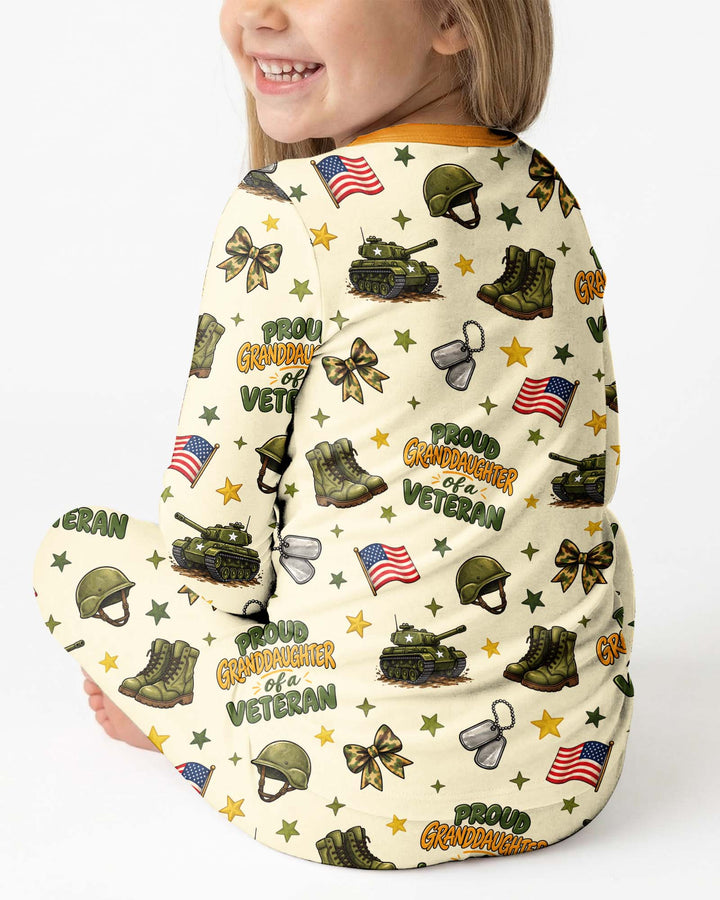 Proud Grandchild Of A Veteran Bamboo Two Piece Long Sleeve Pajama Set