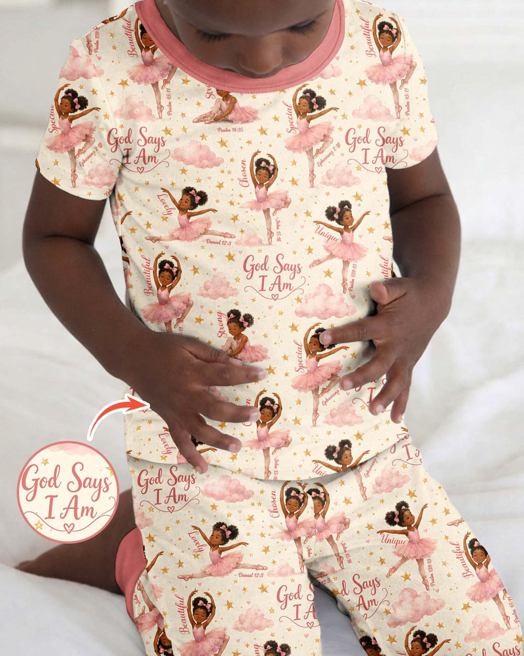 Zweiteiliges, kurzärmliges Pyjama-Set mit Marienkäfern