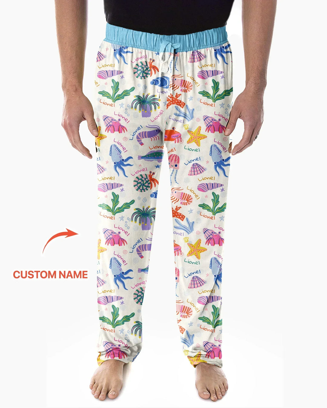 Tide Pool Pals Custom Name Bamboo Men's Pajama Set