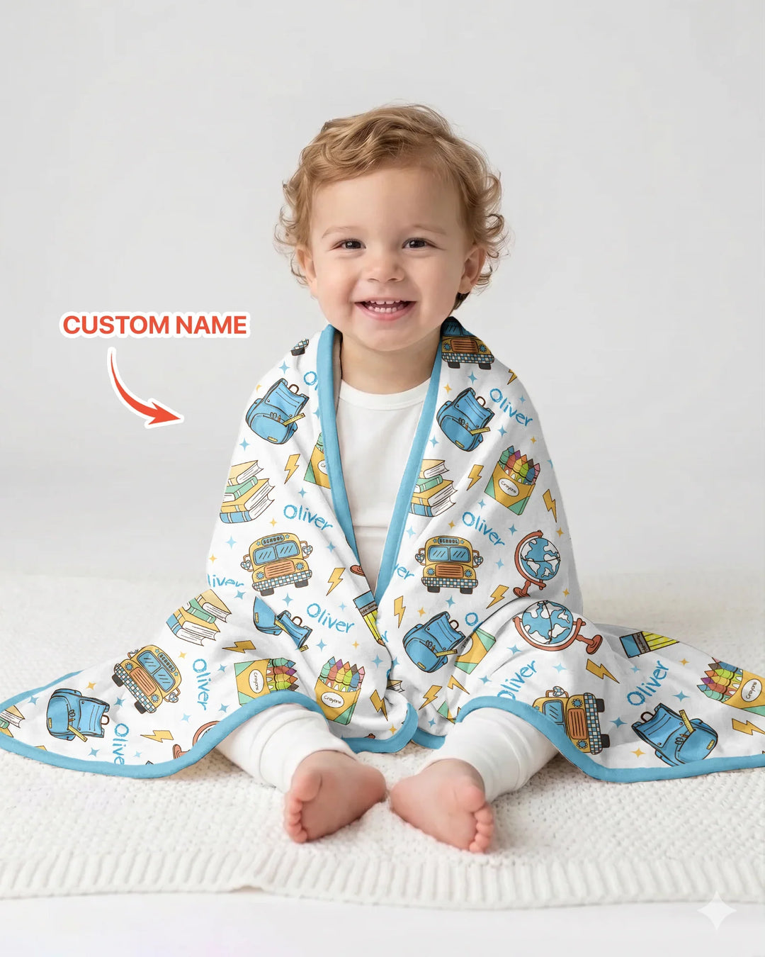 Custom Name Back To School Bamboo Blanket