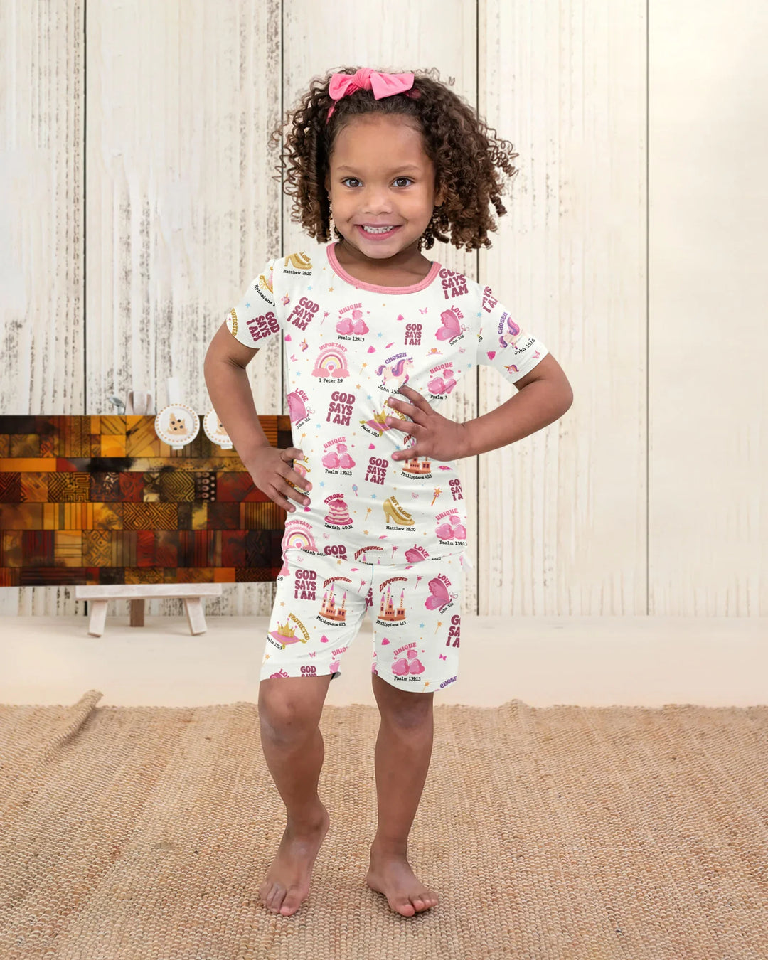 Zweiteiliges Pyjama-Set mit kurzen Ärmeln und Shorts im Sommer-Design