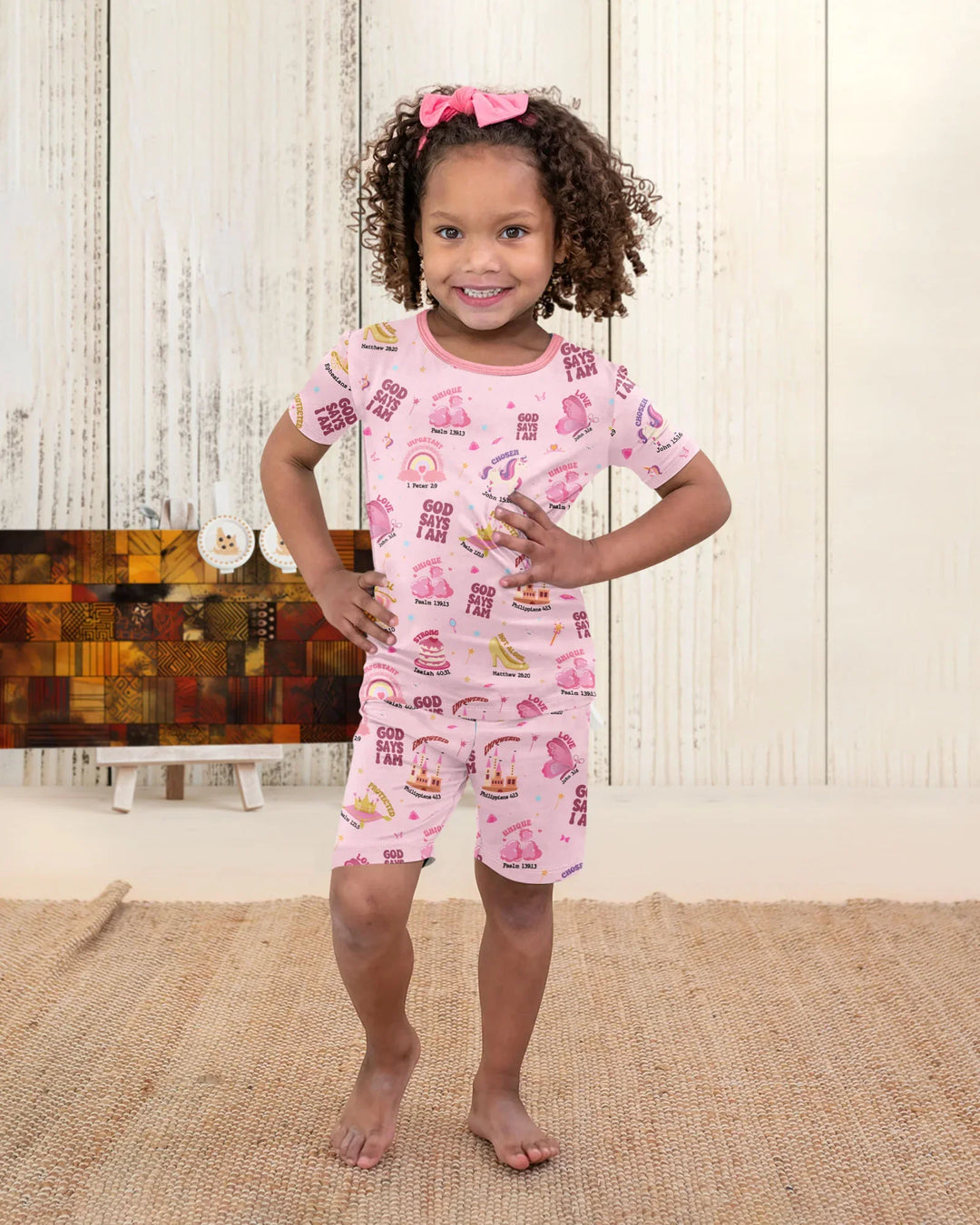 Zweiteiliges Pyjama-Set mit kurzen Ärmeln und Shorts im Sommer-Design