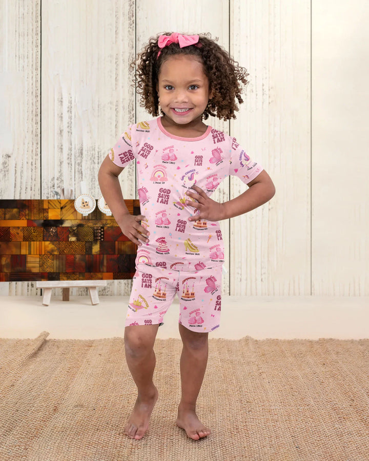 Zweiteiliges Pyjama-Set mit kurzen Ärmeln und Shorts im Sommer-Design