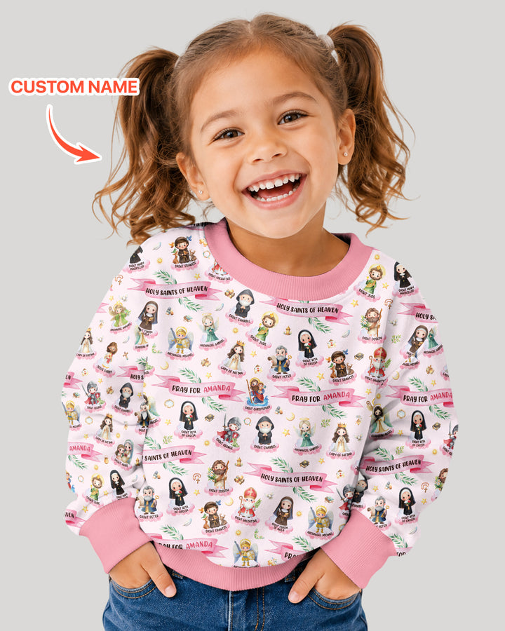 Holy Saints of Heaven Custom Name Bamboo Crewneck Sweatshirt