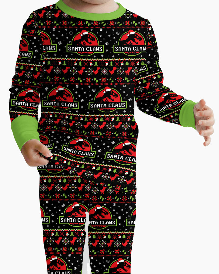 Santa Claws Christmas Bamboo Two Piece Long Sleeve Pajama Set