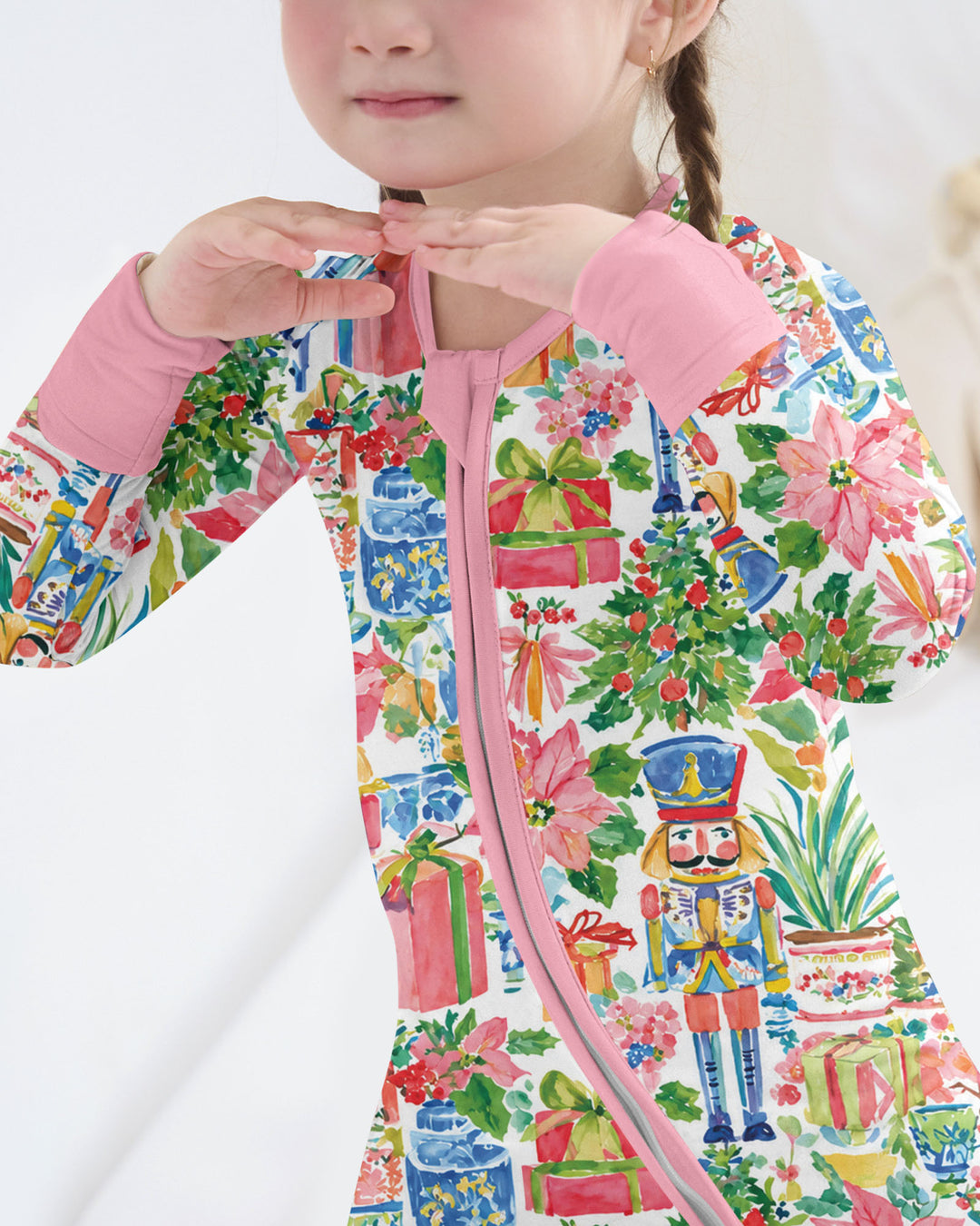 Watercolor Nutcracker Holiday Bamboo Convertible Zippy
