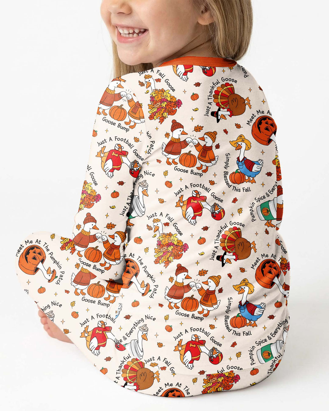 Just A Fall Goose Family Matching Bamboo Two Piece Long Sleeve Pajama Set