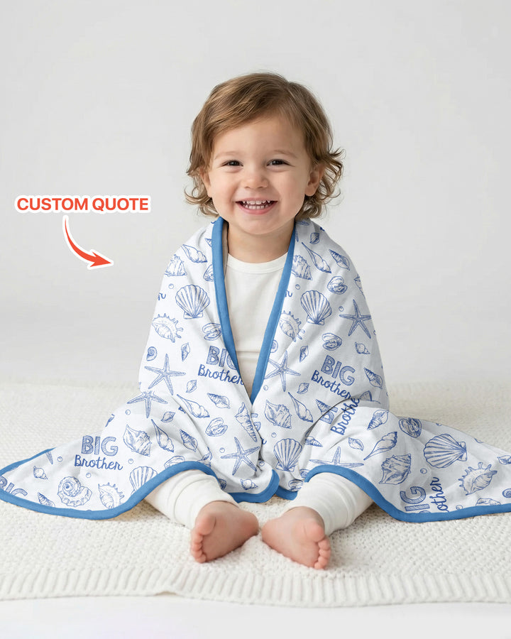 Coquette Seashell Matching Sibling Bamboo Blanket