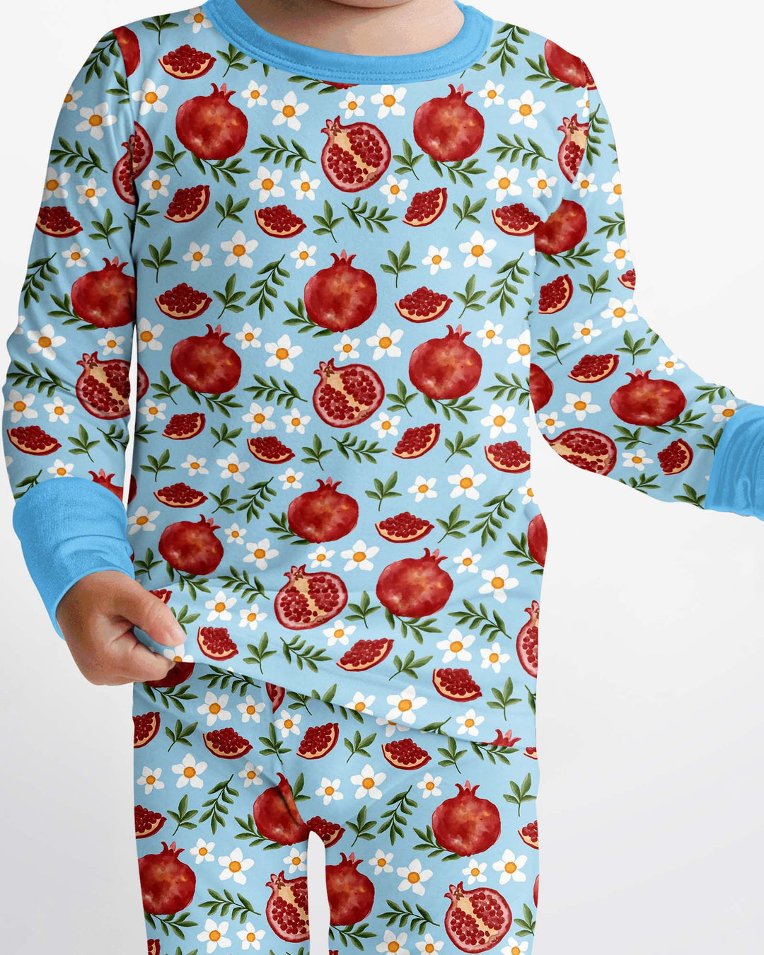 Zweiteiliges Langarm-Pyjama-Set mit Sommerfrüchten