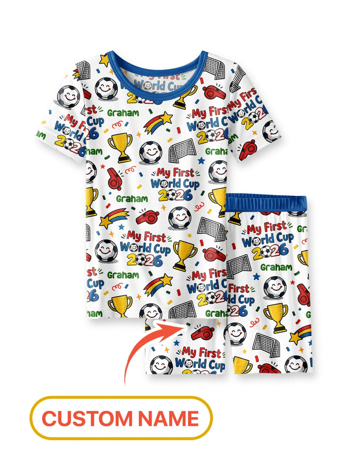 Zweiteiliges Pyjama-Set mit kurzen Ärmeln und Shorts im Sommer-Design