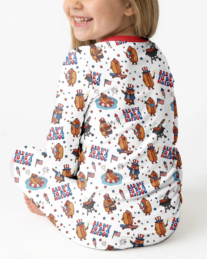 Zweiteiliges Langarm-Pyjama-Set mit Sommerfrüchten