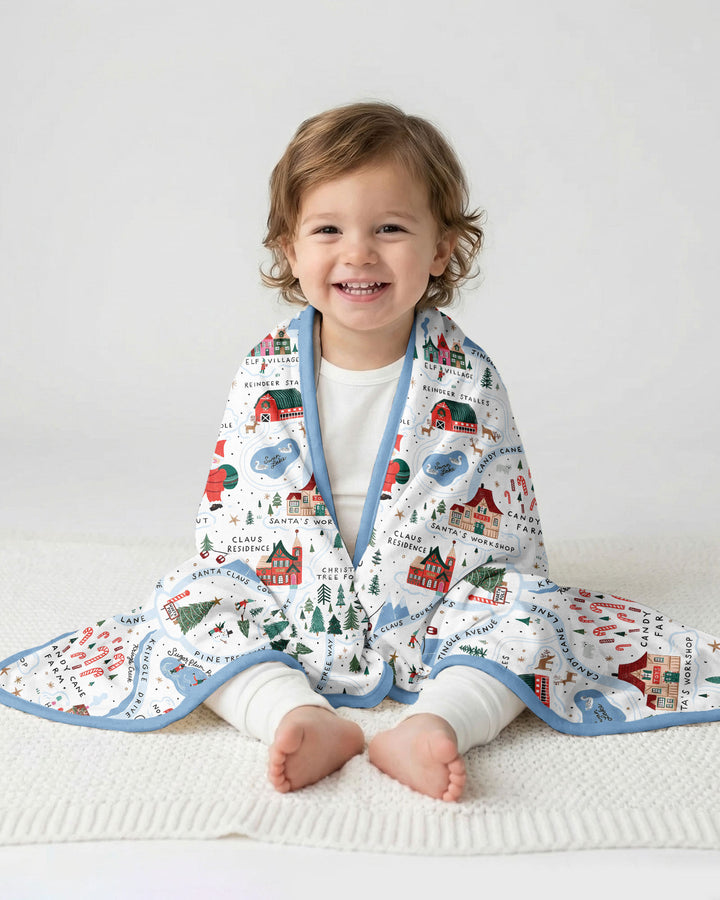 The North Pole Map Bamboo Blanket