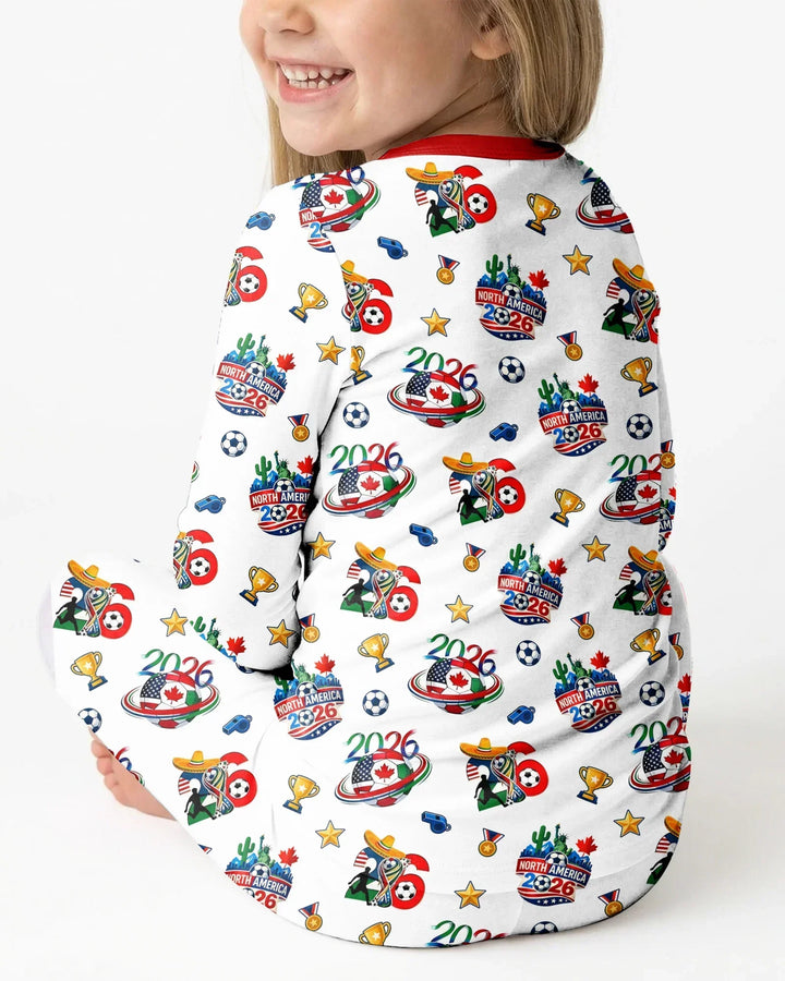 Zweiteiliges Langarm-Pyjama-Set mit Sommerfrüchten