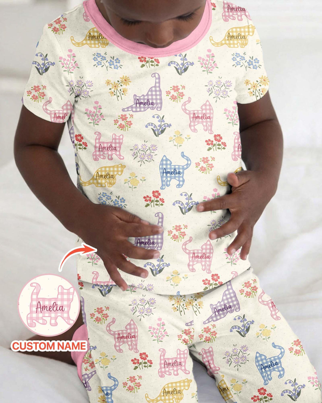 Zweiteiliges, kurzärmliges Pyjama-Set mit Marienkäfern