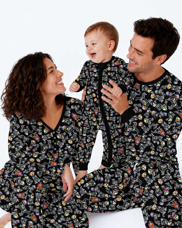Dia De Los Muertos Doggie Bamboo Men's Pajama Set