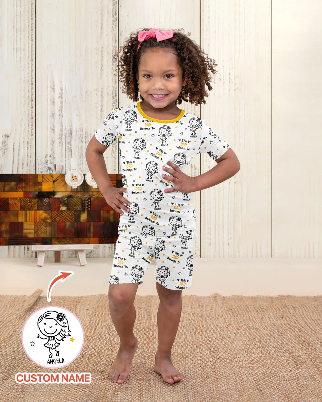 Zweiteiliges Pyjama-Set mit kurzen Ärmeln und Shorts im Sommer-Design