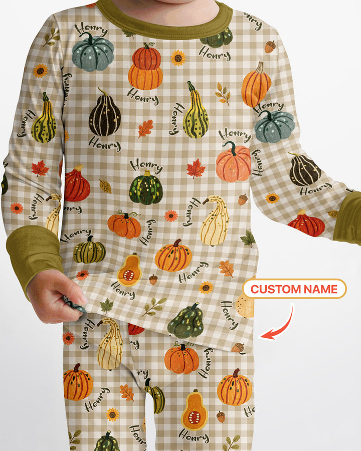 Zweiteiliges Langarm-Pyjama-Set mit Sommerfrüchten