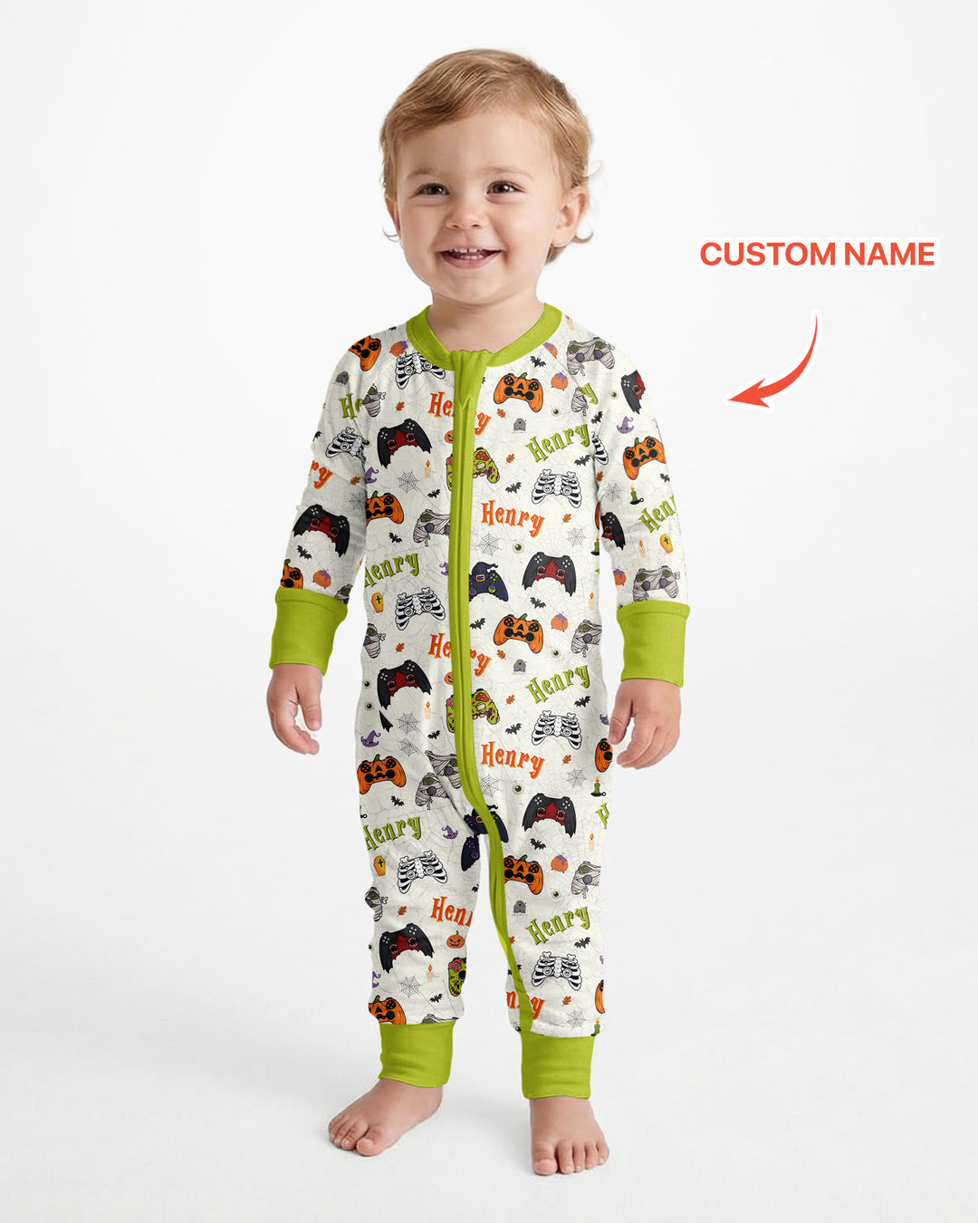 Custom Name Halloween Gaming Controllers Bamboo Convertible Zippy
