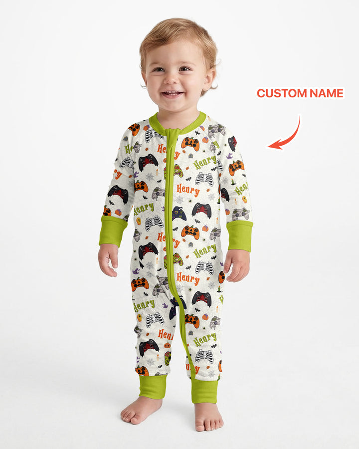 Custom Name Halloween Gaming Controllers Bamboo Convertible Zippy