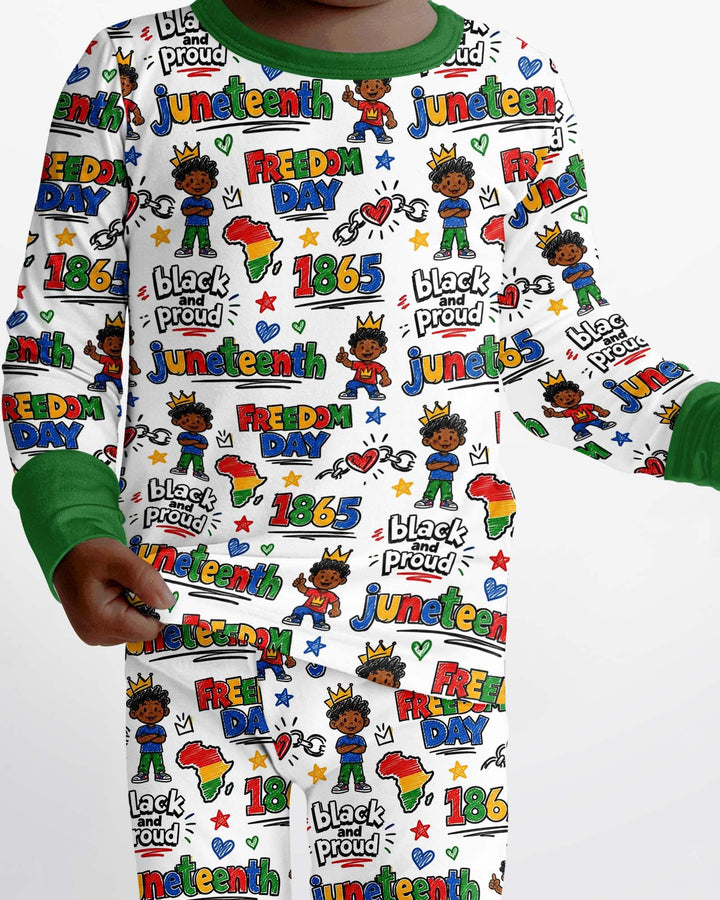 Zweiteiliges Langarm-Pyjama-Set mit Sommerfrüchten