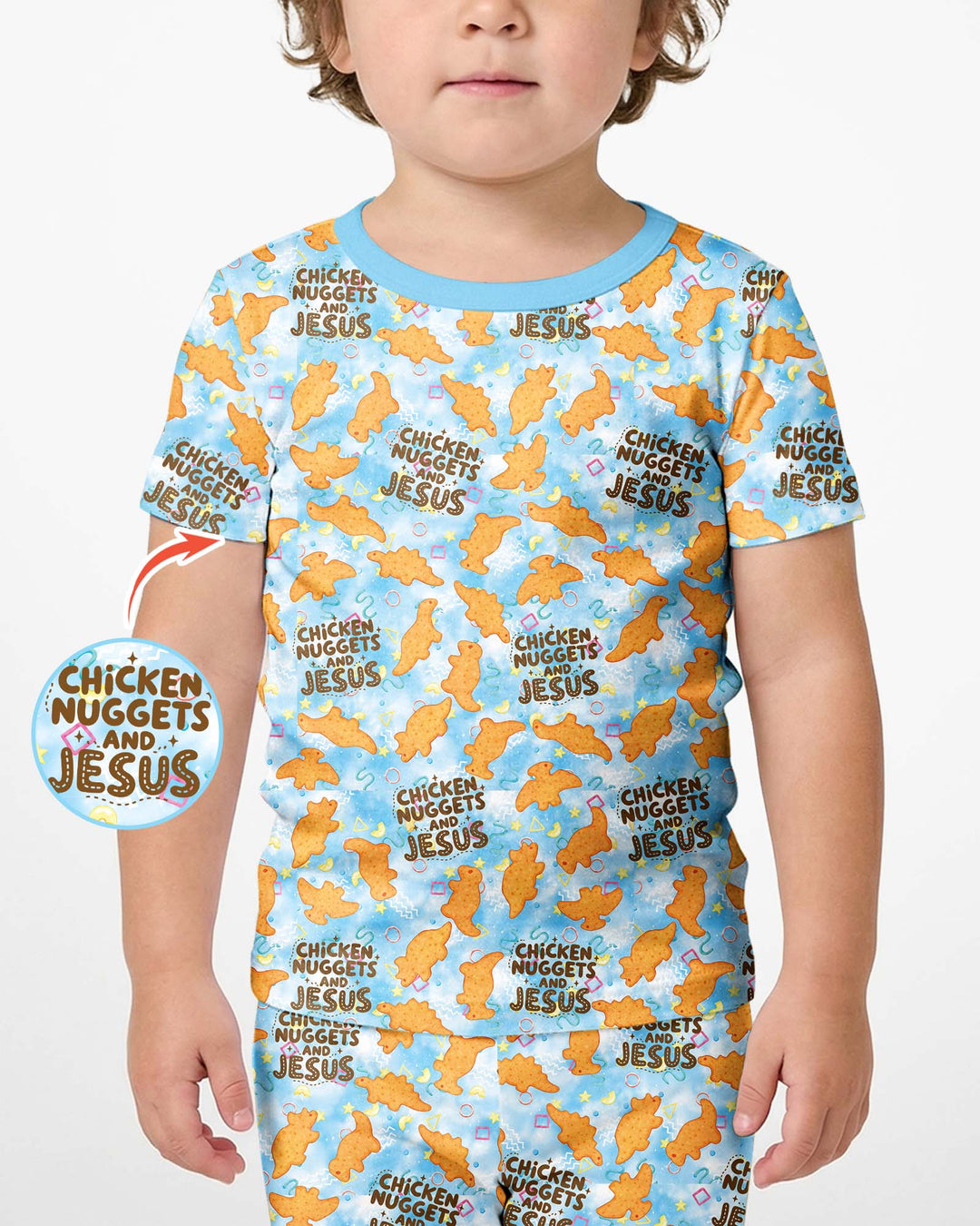 Template Zweiteiliges Pyjama-Set mit kurzen Ärmeln und Shorts