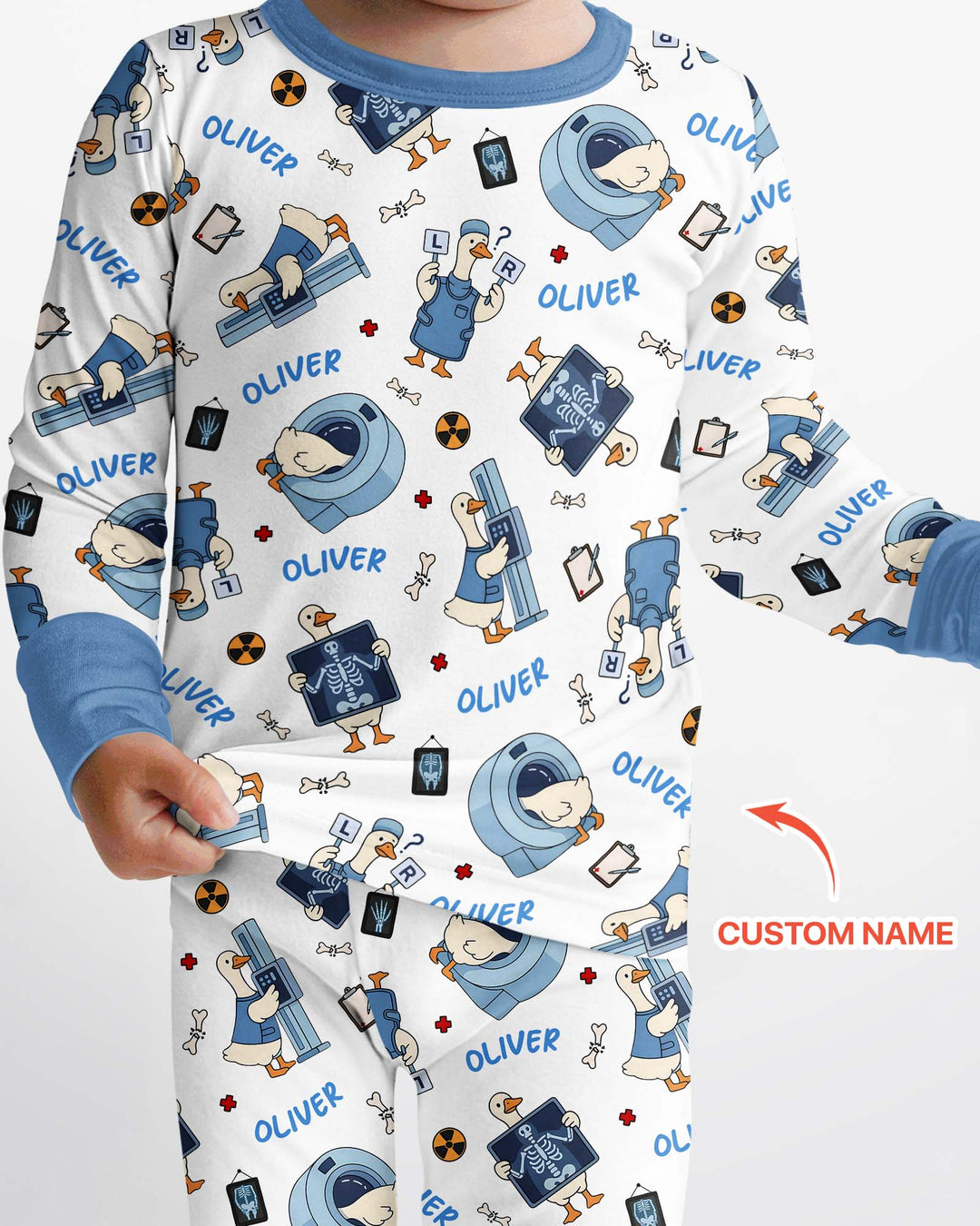 Zweiteiliges Langarm-Pyjama-Set mit Sommerfrüchten