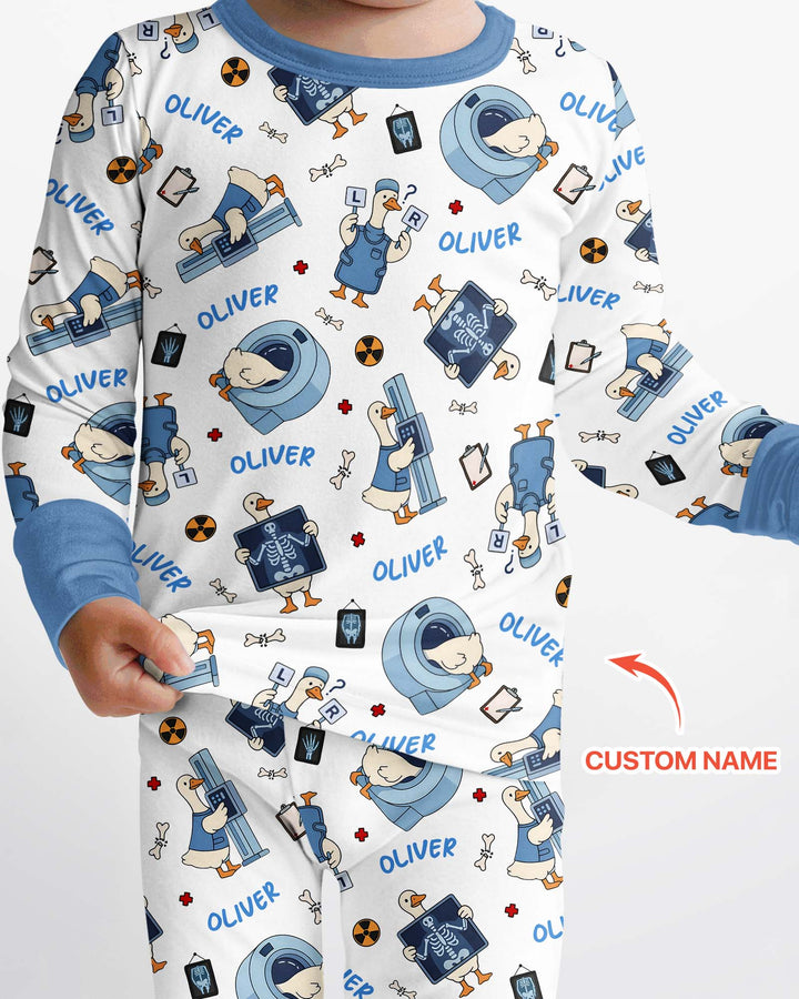 Zweiteiliges Langarm-Pyjama-Set mit Sommerfrüchten