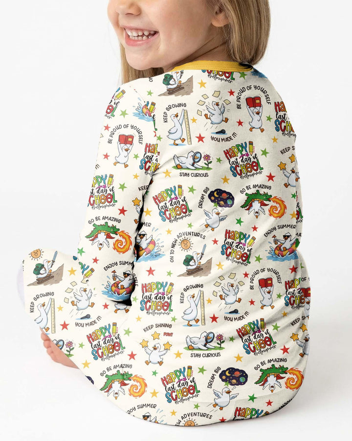 Zweiteiliges Langarm-Pyjama-Set mit Sommerfrüchten