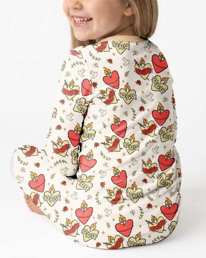 Zweiteiliges Langarm-Pyjama-Set mit Sommerfrüchten