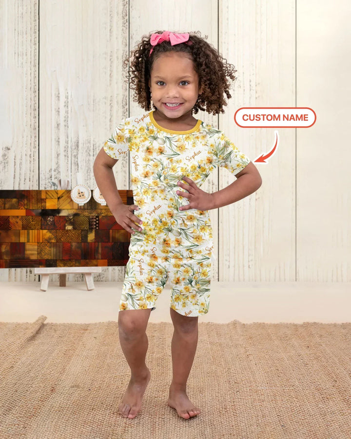 Zweiteiliges Pyjama-Set mit kurzen Ärmeln und Shorts im Sommer-Design