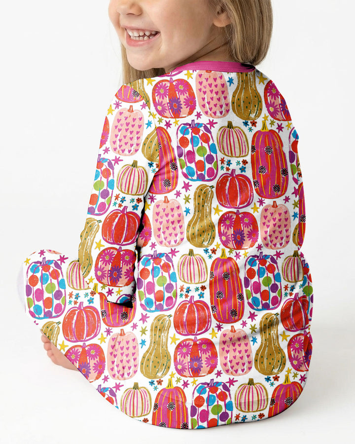 Funky Fall Pumpkins Bamboo Two Piece Long Sleeve Pajama Set