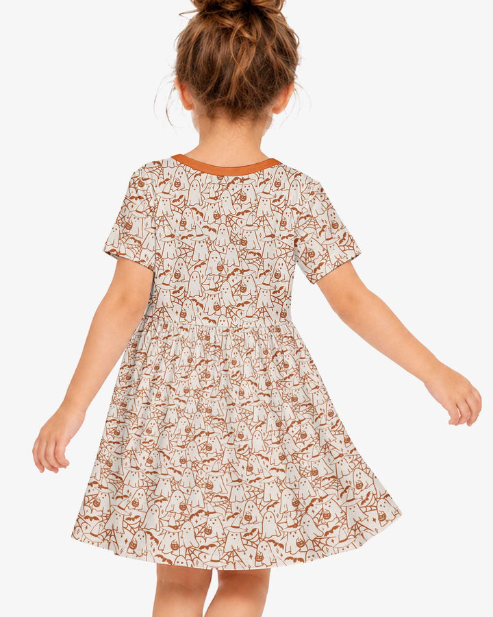 Boo Trick or Treat Ghosts Halloween Bamboo Twirl Dress
