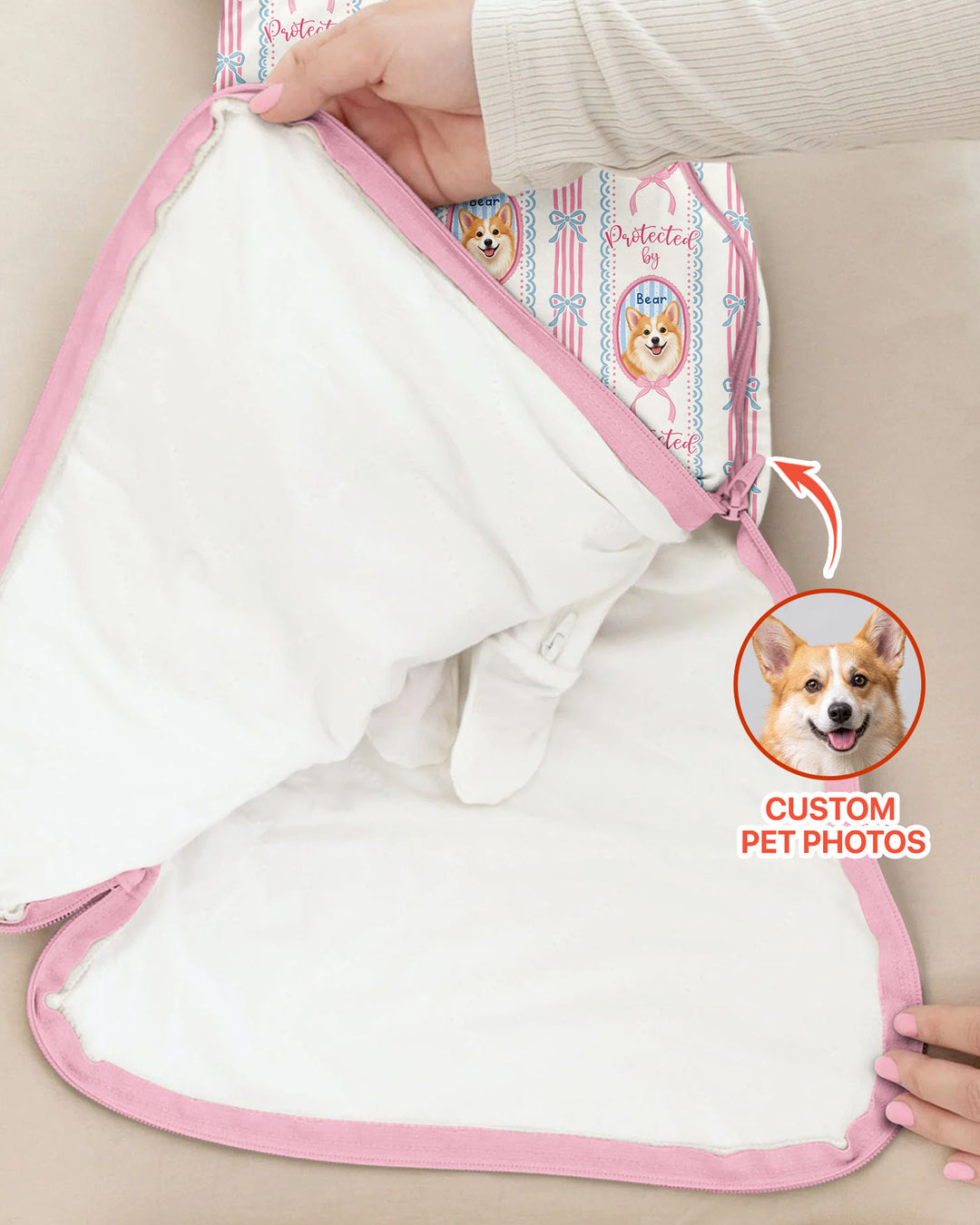 Custom Coquette Pet Photo Little Protecto Bamboo Sleep Bag