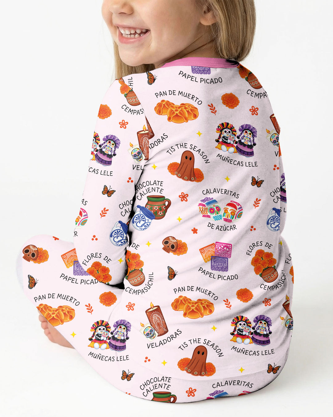 Tis the Dia De Muertos Season Bamboo Two Piece Long Sleeve Pajama Set