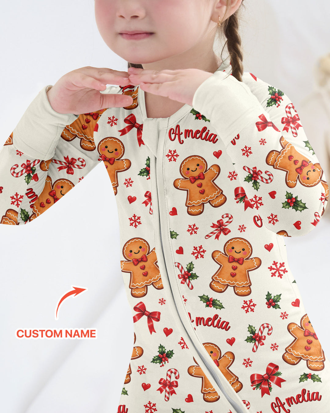 Custom Name Gingerbread Bamboo Convertible Zippy