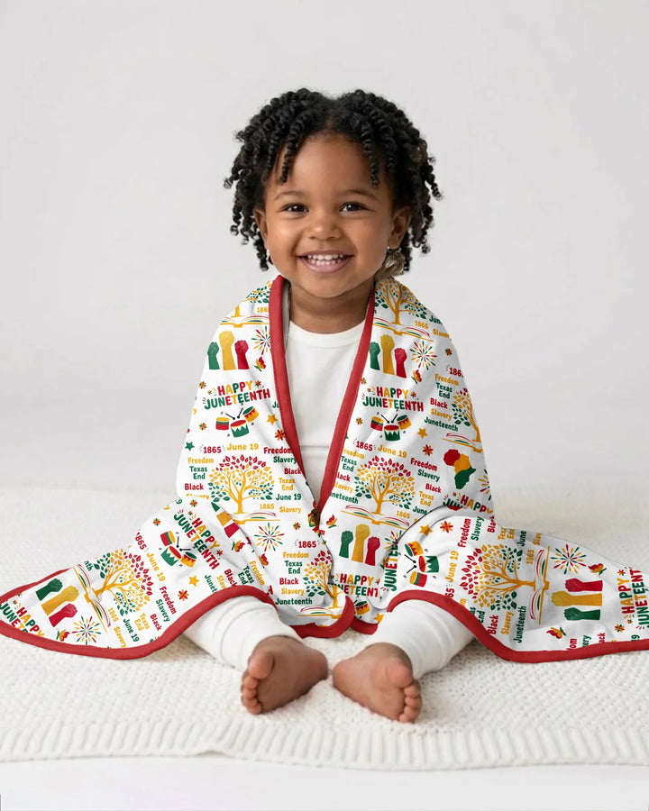 Happy Juneteenth Bamboo Blanket
