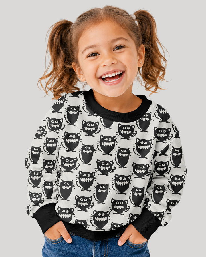 Halloween Monster Cats Bamboo Crewneck Sweatshirt