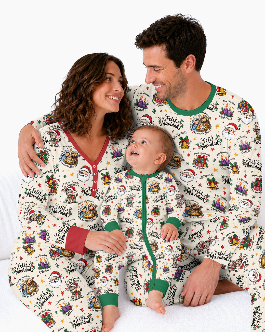 Whimsical Feliz Navidad Christmas Bamboo Women Pajama Set