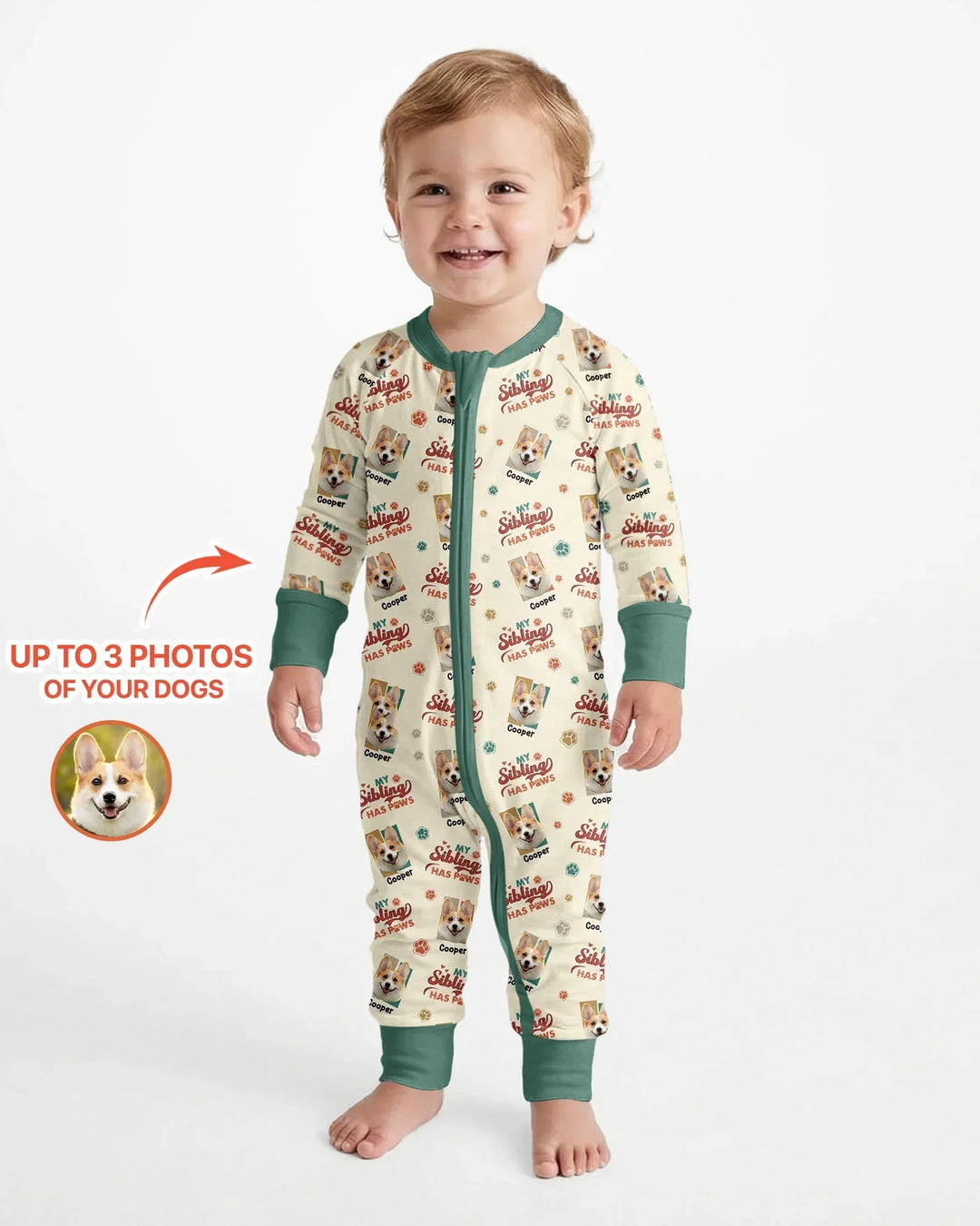 Gerippte Babykleidung mit individuellem Foto - Weich &amp; Skizzenhaft