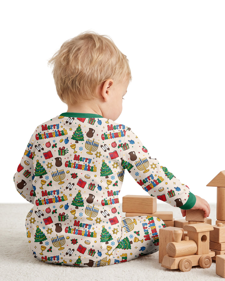 Merry Chrismukkah Bamboo Two Piece Long Sleeve Pajama Set