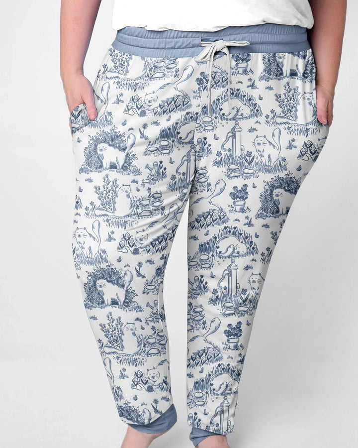 Toile Katzen Bambus Damen Schlafanzug Set