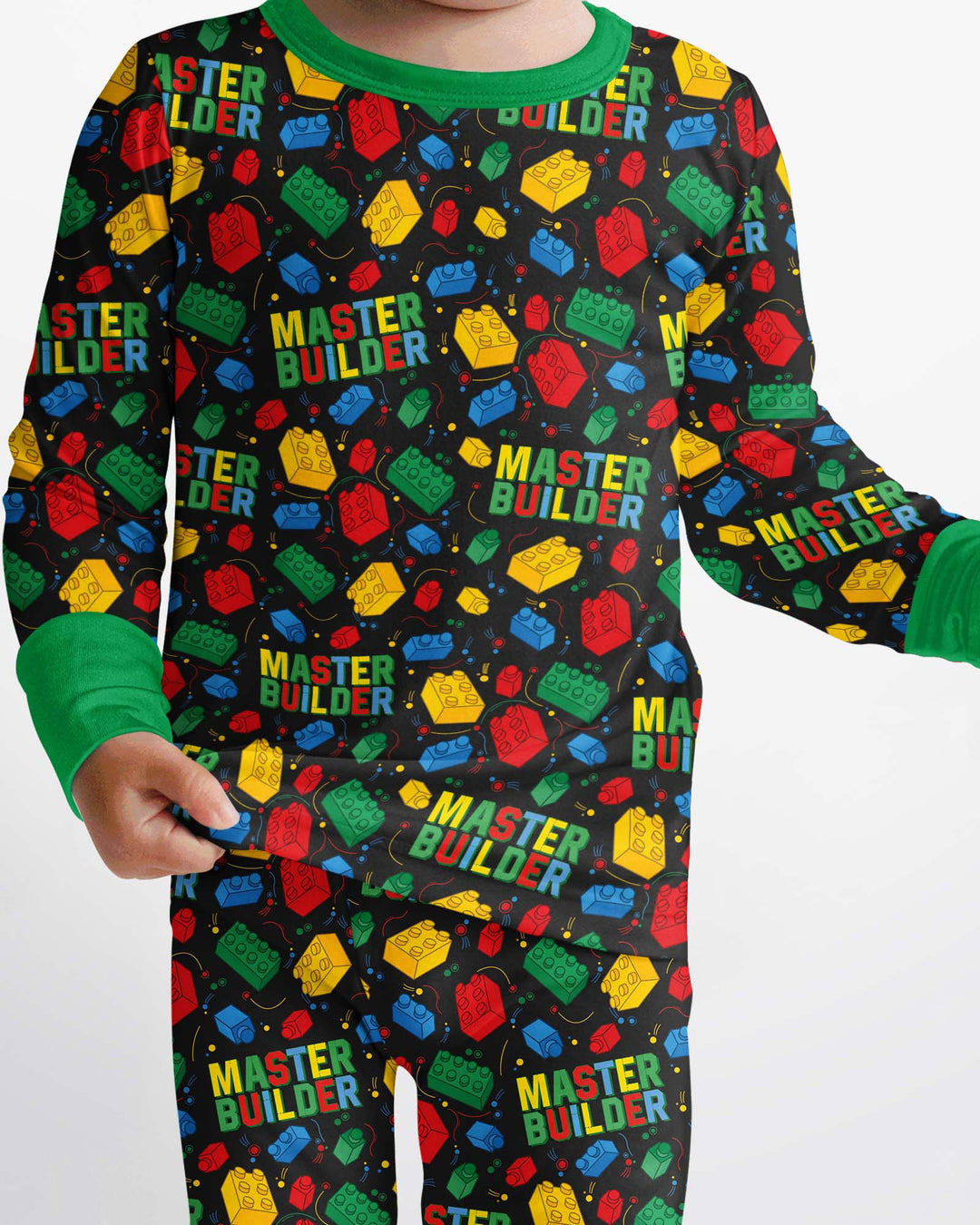 Brick Toy Master Builder Bamboo Two Piece Long Sleeve Pajama Set