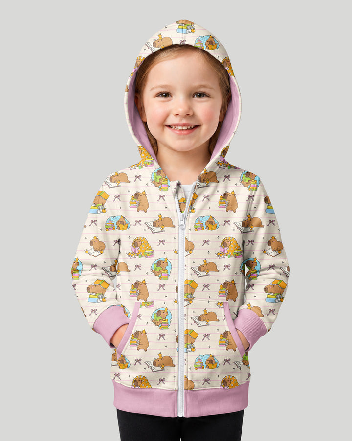 Sweet Study Capy Bamboo Zip Hoodie
