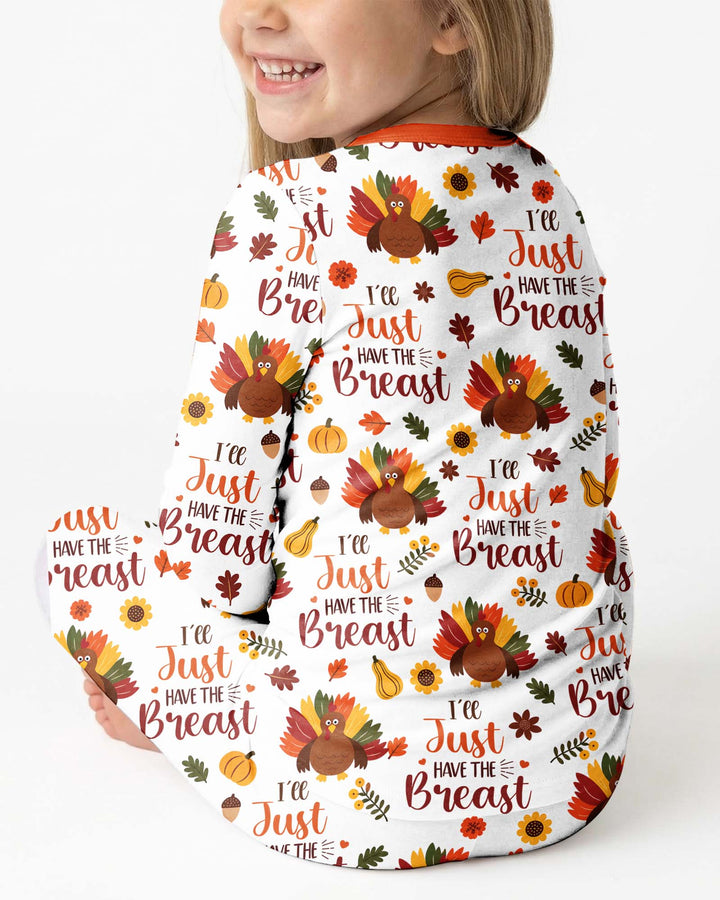 Funny Thanksgiving I’ll Just Have the Breast Bamboo Two Piece Long Sleeve Pajama Set