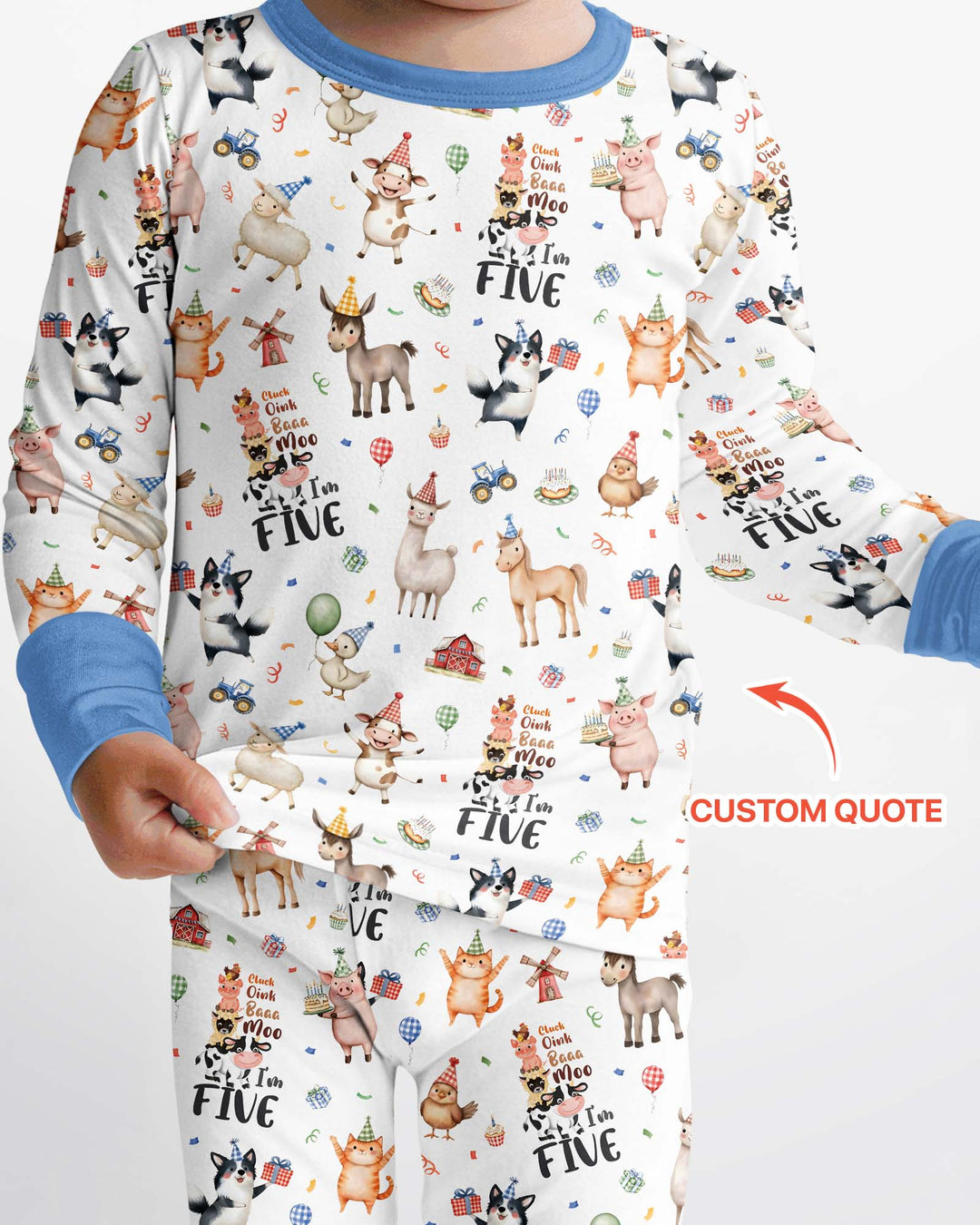 Zweiteiliges Langarm-Pyjama-Set mit Sommerfrüchten