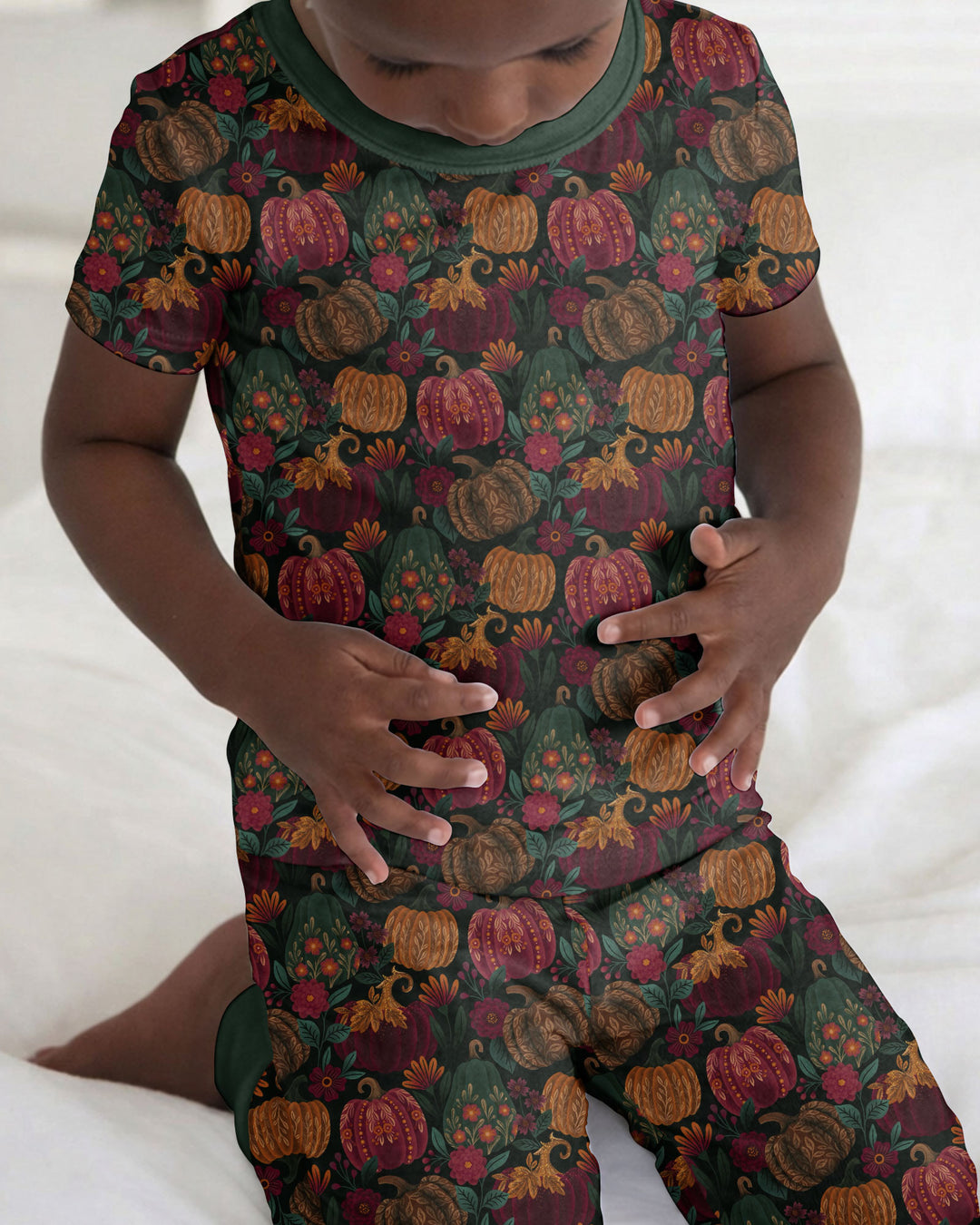 Velvet Pumpkins Bamboo Two Piece Short Sleeve Pajama Set