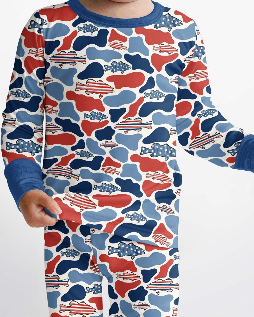 Reel America Daddy & Me Matching Bamboo Two Piece Long Sleeve Pajama Set